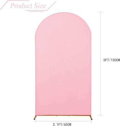 bricia Wedding Arch Backdrop Stand Cover, 5FT Double Sided Stretchy Arch Cover Fitted Wedding Birthday Party Banquet Decoration (Pink 60''Lx25.2''W)