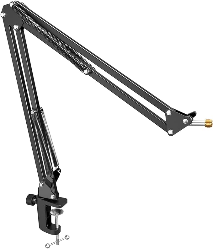 Microphone Arm Stand, FIFINE Suspension Boom Scissor Mic Stand with Heavy Duty Clamp, 3/8" to 5/8" Adapter, for Voice-over, Gaming, Recording, Studio, Home Office (CS1)