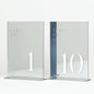 JINMURY Sliver Wedding Table Numbers 1-10 with Stands, 5"x7" Sliver Mirror Acrylic Table Numbers for Wedding Reception(Sliver Mirror White Font, Number 1-10, 5"x7")