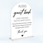 Audio Guest Book Sign for Wedding Acrylic Arch Wedding Bridal Shower Baby Shower Welcome Table Signs for Ceremony and Reception Decor 7 x 5 Inches