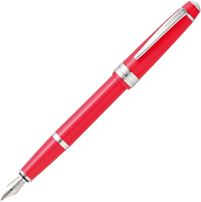 Cross Bailey Light Refillable Fountain Presented in a Everyday Gift Box - Medium Point, Black Ink, Polished Coral