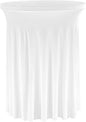 Fivenl Spandex Cocktail Table Skirt 32"x 43" White Stretch Cocktail Table Cover, Washable Round High Top Tablecloth for Bar, Wedding, Party, Events (White)