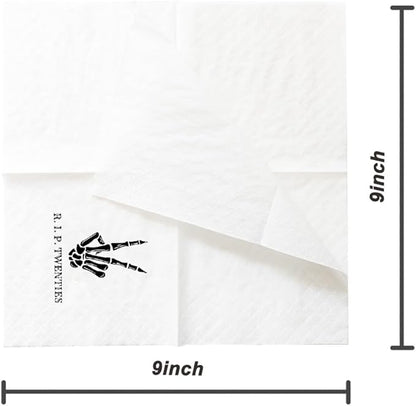 SharkBliss RIP Twenties Cocktail Napkins, 200 Count RIP Twenties Death to My 20s 30th Birthday Paper Napkins for Party Decorations | 2-Ply, 5x5"