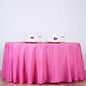 Efavormart Round Tablecloth, 132 Inch Stain & Wrinkle Resistant Washable Table Cloth, Decorative Polyester Fabric Table Cover for Banquet, Wedding, Dining- Fushia