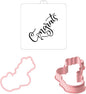 Congrats Hand Lettered Stencil and Cookie Cutter, Cookie Stencil, Cutter Stenci(Congrats)