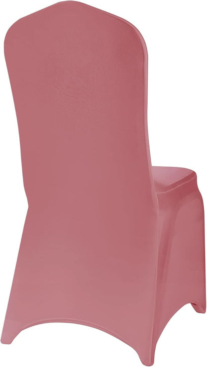 Spandex Chair Covers, 12PCS, Removable Washable Protector Stretch Covers for Living Room, Party, Banquet, Wedding, Hotel (Dusty Pink)