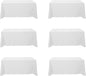 BRILLMAX 6 Pack White Tablecloths for 6 Foot Rectangle Tables 90 x 132 Inch - 6ft Rectangular Bulk Linen Polyester Fabric Washable Cloth Cover for Wedding Reception Banquet Birthday Party