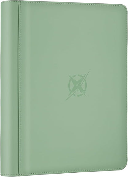 Trading Card Binder, Card Binder 9 Pocket for Trading Cards, Holds 540 Cards, Zippered Premium Card Collection Binder Album for Game Card, Sports Card, Yugioh, MTG (Soft Green)