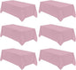 VidaFete Tablecloth 6 Pack 90 * 156inch Rectangle Table Cloth Polyester, Stain Wrinkle Resistant Polyester Dining Table Cover for Kitchen Dinning Party Wedding Rectangular Buffet Decoration(Pink)