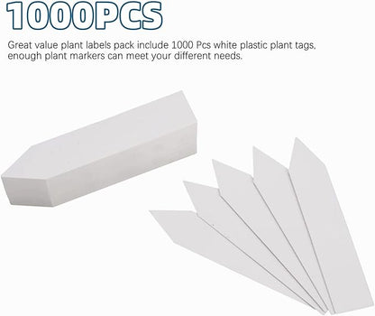 YaeCCC 1000 Pcs 4 Inches Plant Labels Plastic Plant Tags Nursery Garden Labels Pot Marker Garden Stake Tags for Fruit Trees, Flowers, Shrubs, etc
