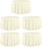 LTC LINENS 5 Pack 108 Inch Round Tablecloths Ivory - Great for 48 Inch Round Table Floor Length - Wrinkle Resistant Polyester Fabric Cloth for Wedding