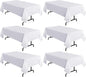 sancua 6 Pack White Tablecloth 60 x 102 Inch, Rectangle Table Cloth for 6 Feet Tables - Stain and Wrinkle Resistant Washable Polyester Table Cover for Dining Tables, Buffet Parties and Camping