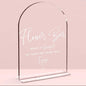 Wedding Signs，Flower Bar Sign, 5 x 7 Inch Arch Acrylic Sign, Wedding Sign for Ceremony and Reception, Wedding Supplies, Wedding Decoration (White)