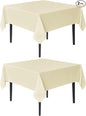sancua Square Tablecloths 85x85 Inch, 2 Pack - Beige Fabric Table Cloth for Square or Round Tables, Washable Polyester Table Cover for Outdoor Party, Birthday, Buffet, Resturant