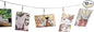 TFu Multi-Purpose Steel Wall Hanging Photo Display Cable Wire Rod with 12 Adjustable Clips for Hanging Photos Notes Postcard and Artworks (Rhombus)