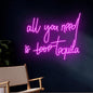 All You Need Is Tequila Neon Sign, All You Need Is Love Led Light, Tequila Led Sign, Tequila Pub Neon Light, Wine Bar Club Room Wall Decor Size:20inch