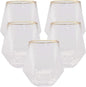 40 count Diamond Unbreakable Stemless Plastic Wine Champagne Whiskey Glasses Elegant Durable Disposable Indoor Outdoor Ideal for Home, Office, Bars, Wedding, 12 Ounce Cups (Hammered Gold Rim)