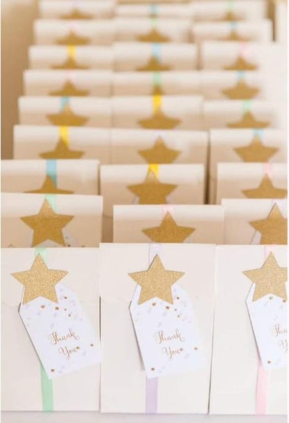 MOWO Glitter Five Stars Confetti Wedding Party Decor and Table Decor, 1.2’’ in Diameter (Glitter Gold,200pc)