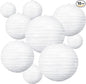 BEISHIDA 10Pcs White Paper Lanterns Decorative Chinese/Japanese Hanging Round Paper Lanterns Lamp for Birthday, Wedding, Christmas, Bridal, Home Decor, Party Decoration(Size of 4”, 6”, 8”, 10”)