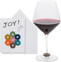 Graf Lantz - Wine-Ote's Merino Wool Wine Glass Charms (Joy) 7 Count - Drink Markers with Note Card - Reusable - 7 Colors - Boho Style - Home Decor, Party Favors & Vacation Essentials - 5mm Felt