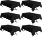 sancua 6 Pack Black Tablecloth 60 x 120 Inch, Rectangle Table Cloth for 8 Feet Tables - Stain and Wrinkle Resistant Washable Polyester Table Cover for Dining Tables, Buffet Parties and Camping