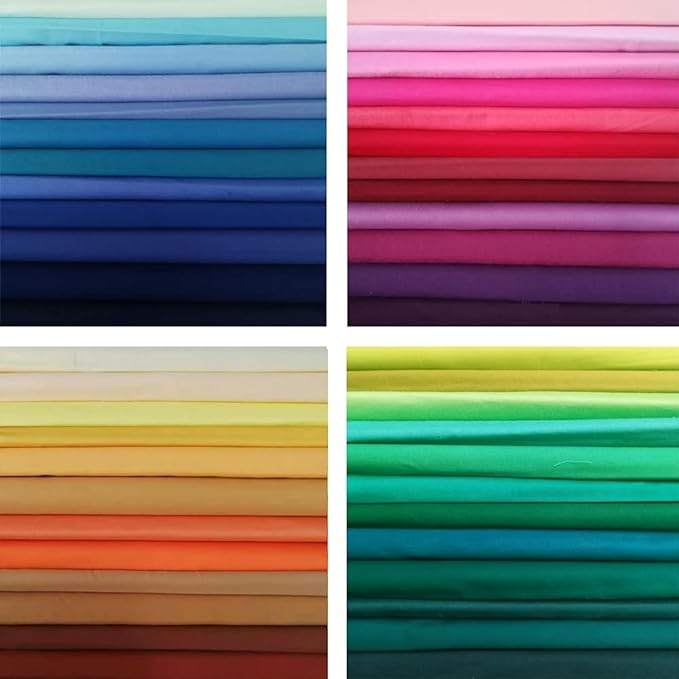 50 PCS 5" x 5" Precut Multi-Colors Cotton Fabric Squares Fabric Bundles for Sewing & Quilting Beginners