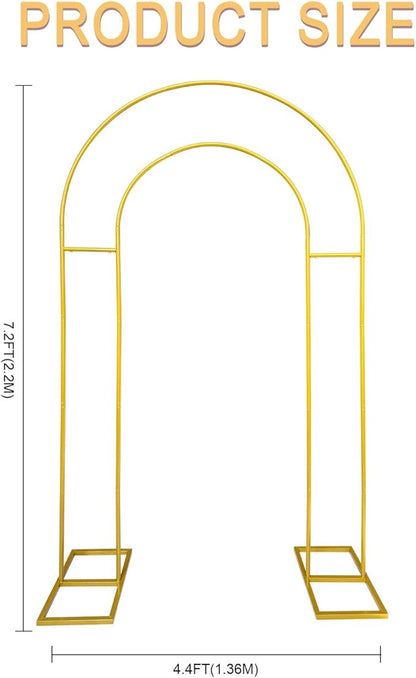 Open Arch Backdrop Stand,Double Arch Frame U Shaped Wedding Arches for Wedding Ceremony Birthday Party Bridal Baby Shower Photo Booth Garden Floral Balloon Arch Decoration