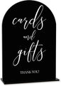 Black Cards and Gifts Sign, Wedding Engagement Bridal Shower Baby Shower Party Decor for Reception Reception, Weddings Acrylic Sign