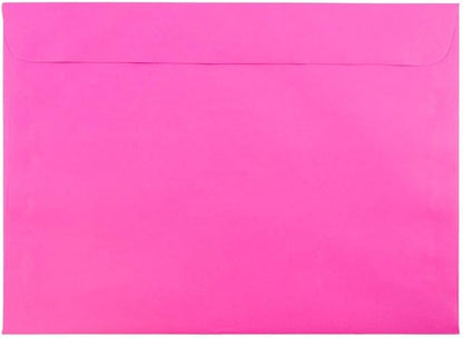 JAM PAPER 9 x 12 Booklet Colored Envelopes - Ultra Fuchsia Hot Pink - 50/Pack