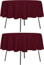 sancua 2 Pack Round Tablecloth 60 Inch Burgundy, Stain and Wrinkle Resistant Table Cloth - Washable Polyester Table Cover for Dining Tables, Buffet Parties and Camping