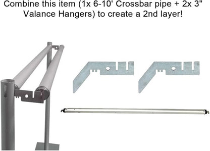 Portable Pipe and Drape Heavy Duty Backdrop Stand, ADJ Metal Frame and Heavy Metal Base for Wedding, Birthday Party, Photography Backdrop(Tall-8FT & 2*CrossBar-10FT & Hangers)