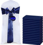 MDS Pack of 75 PCS Satin Chair Sashes Charmeuse Sateen Dining Chair Bows Ribbon Ties Back Sash for Wedding Party Birthday Home Hotel Restaurant Banquet Decoration (7 x 108 Inch, Navy Blue)