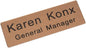 Custom Engraved Name Tag Badge for Business Personalized Identification with Pin or Magnetic Backing Stainless Steel ID Badge (Rose Gold/Black, 1" x 3")