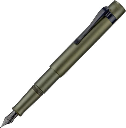 Hongdian M2 Black Forest Mini Fountain Pen, Medium Nib & Sleek Shape Aluminium Short Pocket Travel Pen (Army Green)
