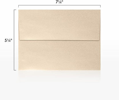 LUXPaper A7 Invitation Envelopes | Peel & Press | 5 1/4" x 7 1/4" | Taupe Metallic | 80lb. Text | 50 Qty