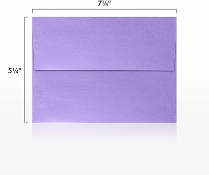 LUXPaper A7 Invitation Envelopes | Peel & Press | 5 1/4" x 7 1/4" | Amethyst Metallic | 80lb. Text | 500 Qty