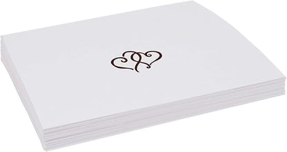 Linked Hearts Place Cards, Chocolate (Choose Color), Set of 150, Pre-cut and Scored - Wedding, Party, Dinner, and Special Events - Made in the USA