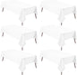 Hiasan 6 Pack White Tablecloth 54 x 80 Inch, Rectangle 4 Feet Table Cloth - Waterproof and Wrinklr Resistant Washable Polyester Fabric Table Cloth for Dining Room and Outdoor Use
