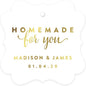 Andaz Press Personalized Fancy Frame Square Wedding Gift Tags, Metallic Gold Ink, Homemade for You, 24-Pack, Custom Made Any Name