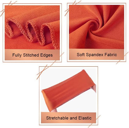 VDS Pack of 125 PCS | Burgundy | Spandex Chair Sashes Bows Without Buckle | Stretch Elastic Banquet Universal Folding Chair Band Tie with for Wedding Party Conference Celebration Event Decoration