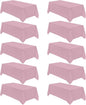 VidaFete Tablecloth 10 Pack 90 * 132inch Rectangle Table Cloth Polyester, Stain Wrinkle Resistant Polyester Dining Table Cover for Kitchen Dinning Party Wedding Rectangular Buffet Decoration(Pink)