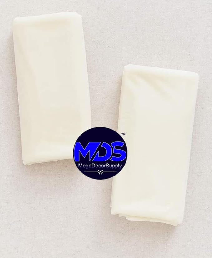 MDS Halloween Chiffon Draping Fabric - 1 Panel, 30" Wide x 30ft Long - Sheer Spooky Arbor & Canopy Drapery for Haunted House Backdrops, Party Ceilings, DIY Costumes & Themed Events - Ivory
