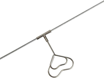 Multi-Purpose Steel Wall Hanging Photo Display Cable Wire Rod String with 12 Clips for Hanging Photos Notes and Artworks (Heart Shape Clip)