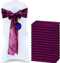 MDS Pack of 75 PCS Satin Chair Sashes Charmeuse Sateen Dining Chair Bows Ribbon Ties Back Sash for Wedding Party Birthday Home Hotel Restaurant Banquet Decoration (7 x 108 Inch, Eggplant)