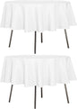sancua 2 Pack Round Tablecloth 60 Inch White (Fits 20-48 Inch Tables), Stain and Wrinkle Resistant Table Cloth - Washable Polyester Table Cover for Dining Tables, Buffet Parties and Camping