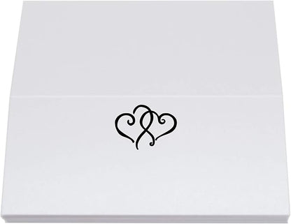 Linked Hearts Place Cards, Black (Choose Color), Set of 150, Pre-cut and Scored - Wedding, Party, Dinner, and Special Events - Made in the USA