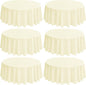 6 Pack Round Tablecloths - 120 Inch, Beige Polyester Table Cover, Stain & Wrinkle Resistant, Washable Table Cloth for Banquet & Parties