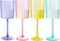 Ciaell 4 Pack Plastic Wine Glasses - 10 Oz Plastic Wine Glasses with Stem - Disposable Wine Glasses Perfect for Parties & Weddings & Poolside & Outdoors & Camping(Pink Green Purple Yellow)
