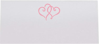Linked Hearts Place Cards, Pink (Choose Color), Set of 25, Pre-cut and Scored - Wedding, Party, Dinner, and Special Events - Made in the USA
