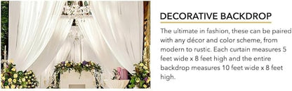 AK TRADING CO. 10 feet x 8 feet Polyester Backdrop Drapes Curtains Panels with Rod Pockets - Wedding Ceremony Party Home Window Decorations - Orange (DRAPE5X8-ORANGE) (Pack of 2)